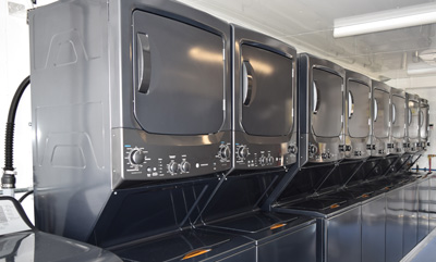 Interior of Mobile Laundry Trailer